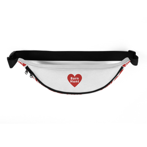Allover Barn Hunt in Hearts Fanny Pack-Lt. Grey