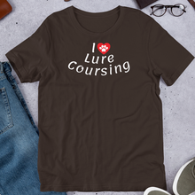 Load image into Gallery viewer, I Heart w/ Paw Lure Coursing Dark T-Shirts
