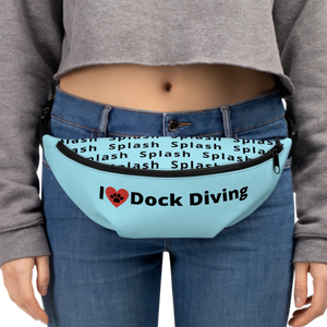 I Heart w/ Paw Dock Diving Fanny Pack-Blue