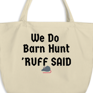 Ruff Barn Hunt w/ Rat X-Large Tote/Shopping Bag-Oyster