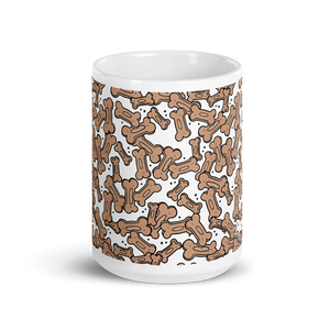 Allover Brown Bones Dog Mug