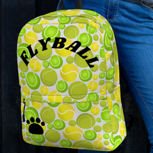 Load image into Gallery viewer, Allover Tennis Balls &amp; Flyball &amp; Paw Dog Backpack-Lt. Grey
