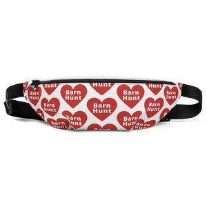 Allover Barn Hunt in Hearts Fanny Pack-Lt. Grey