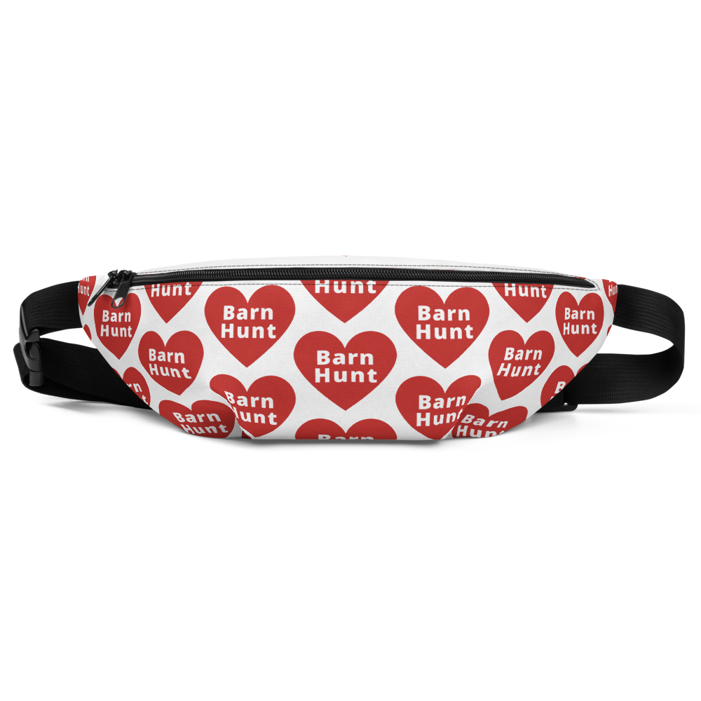 Allover Barn Hunt in Hearts Fanny Pack-Lt. Grey