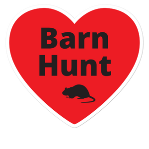 Barn Hunt w/ Rat in Heart Sticker-4x4 or 5.5x5.5