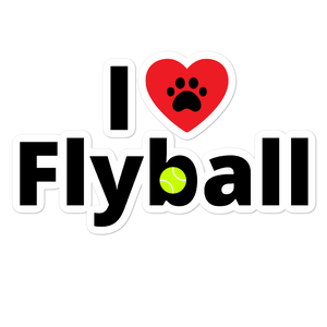 I Heart Flyball w/ Tennis Ball Sticker-5.5x5.5
