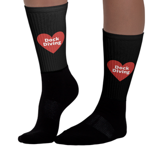 Dock Diving in Heart Socks-Black