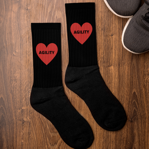 Agility in Heart Socks-Black