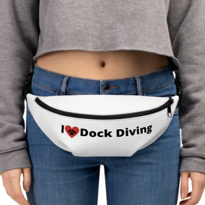 I Heart w/ Paw Dock Diving Fanny Pack-White