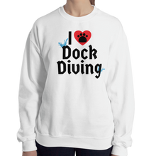 Load image into Gallery viewer, I Heart w/ Paw Dock Diving Sweatshirts - Light
