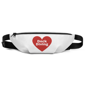 Dock Diving in Heart Fanny Pack-White