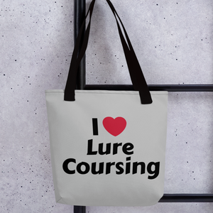 I Heart Lure Coursing Tote Bag-Grey