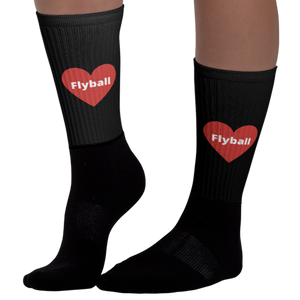 Flyball in Heart Socks-Black