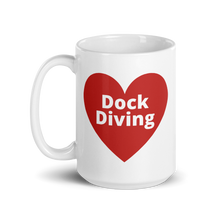 Load image into Gallery viewer, Dock Diving in Heart Mug
