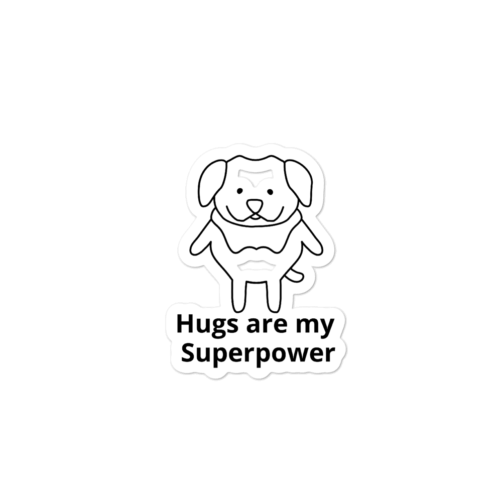 Hugs Superpower Dog Stickers-4x4 or 5.5x5.5