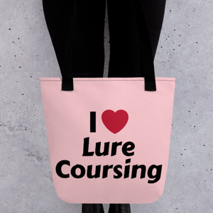 I Heart Lure Coursing Tote Bag-Lt. Pink