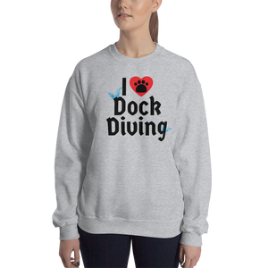 I Heart w/ Paw Dock Diving Sweatshirts - Light