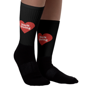 Dock Diving in Heart Socks-Black