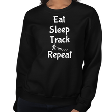 Load image into Gallery viewer, Eat Sleep Track Repeat Sweatshirts - Dark
