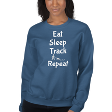 Load image into Gallery viewer, Eat Sleep Track Repeat Sweatshirts - Dark
