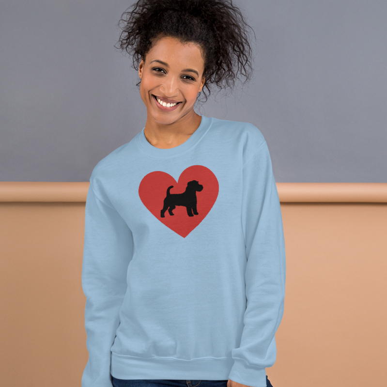 Russell Terrier in Heart Sweatshirts - Light