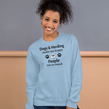 Load image into Gallery viewer, Dogs &amp; Sheep Herding Make Me Happy Sweatshirts - Light
