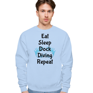 Eat Sleep Dock Diving Repeat Sweatshirts - Light