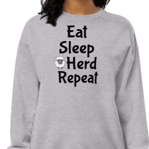 Eat Sleep Sheep Herd Repeat Sweatshirts - Light