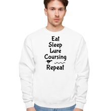 Load image into Gallery viewer, Eat Sleep Lure Coursing Repeat Sweatshirts - Light
