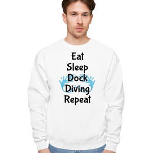 Eat Sleep Dock Diving Repeat Sweatshirts - Light