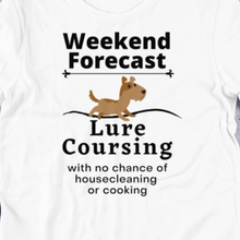 Load image into Gallery viewer, Lure Coursing Weekend Forecast T-Shirts - Light
