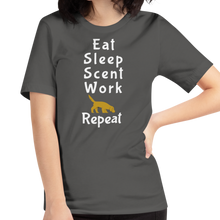 Load image into Gallery viewer, Eat Sleep Scent Work Repeat T-Shirts - Dark
