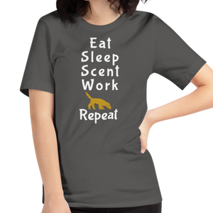 Eat Sleep Scent Work Repeat T-Shirts - Dark