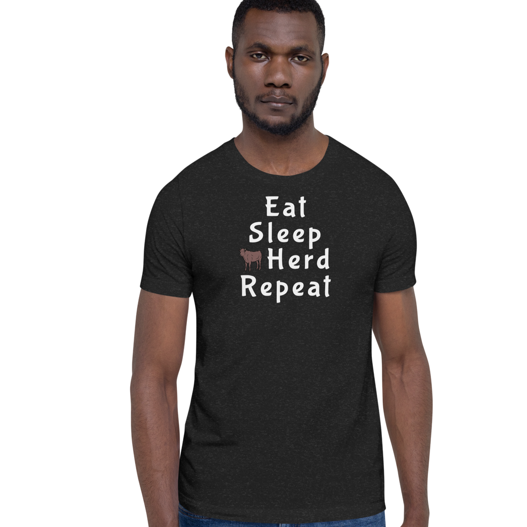 Eat, Sleep, Cattle Herd, Repeat T-Shirts - Dark