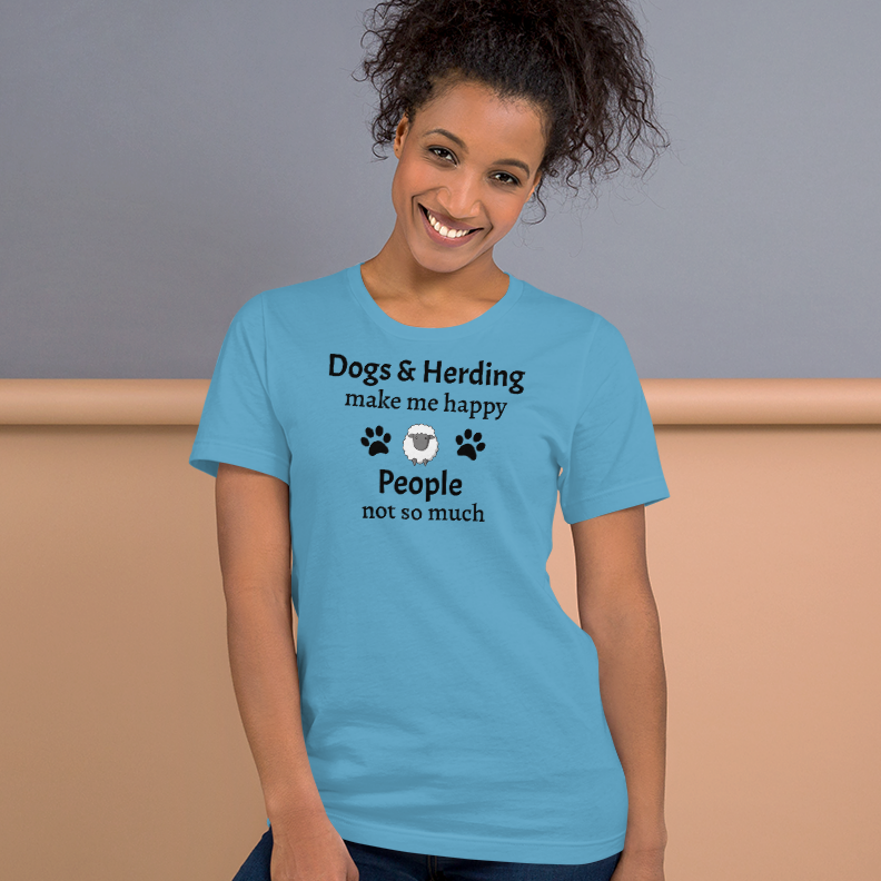 Dogs & Sheep Herding Make Me Happy T-Shirts - Light