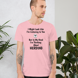 I'm Thinking About Sheep Herding T-Shirts - Light