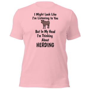 I'm Thinking About Cattle Herding T-Shirts - Light