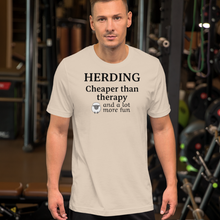 Load image into Gallery viewer, Sheep Herding Cheaper than Therapy T-Shirts - Light
