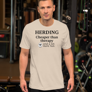 Sheep Herding Cheaper than Therapy T-Shirts - Light