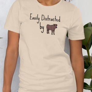 Easily Distracted by Cattle Herding T-Shirt