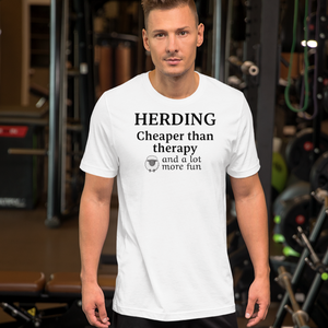 Sheep Herding Cheaper than Therapy T-Shirts - Light