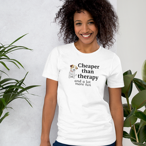 Russell Terrier Cheaper Than Therapy T-Shirts - Light